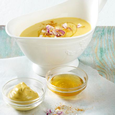 Hollandaise mit Honig, Senf und roten Zwiebeln Rezept Hollandaise mit Honig, Senf und roten Zwiebeln Rezept