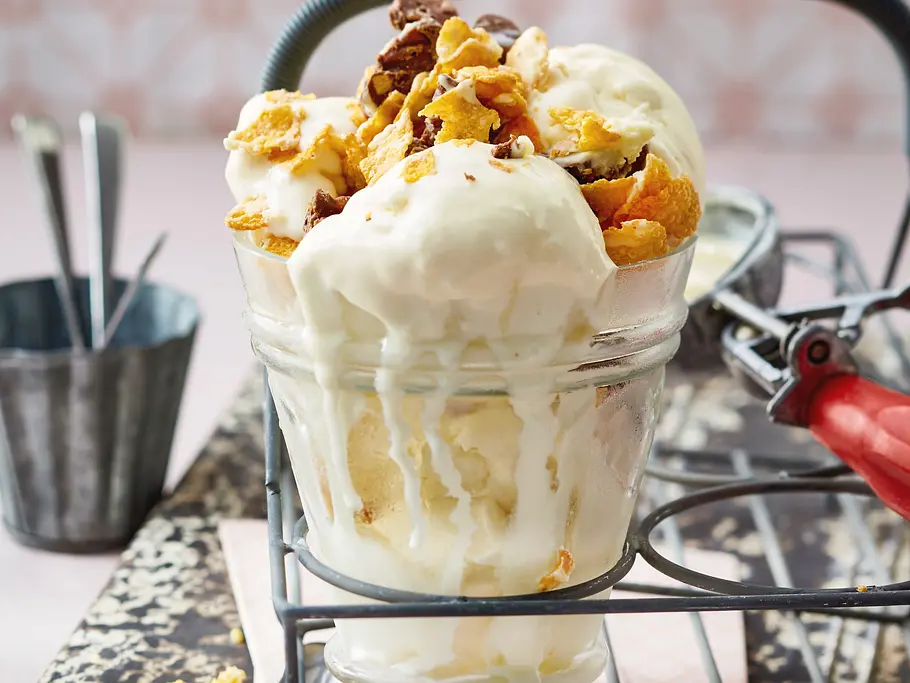 Honig-Cornflakes-Eis Rezept