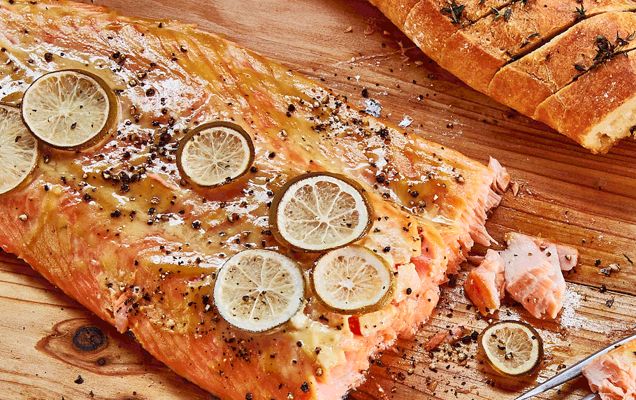 Honig-Lachs, gegrillt auf Zedernholz Rezept