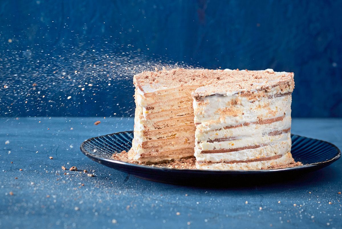 Honig-Orangen-Torte mit Bröselfinale Rezept