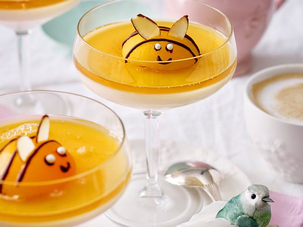 Honig-Pannacotta mit Aprikosen-Bienchen Rezept