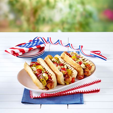Hot Dogs mit Bratwurst Rezept