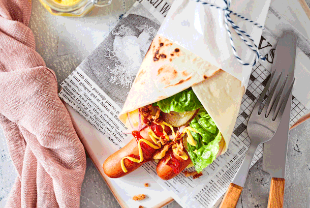 Hotdog-Wrap „Nordic Snack“ Rezept