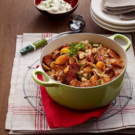 Hubertustopf mit Champignons und Chorizo Rezept