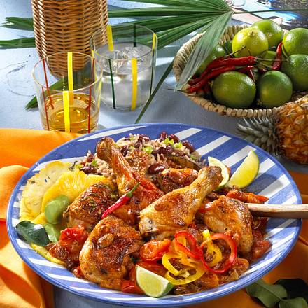 Huhn mit Ananas und Bohnen-Reis Rezept