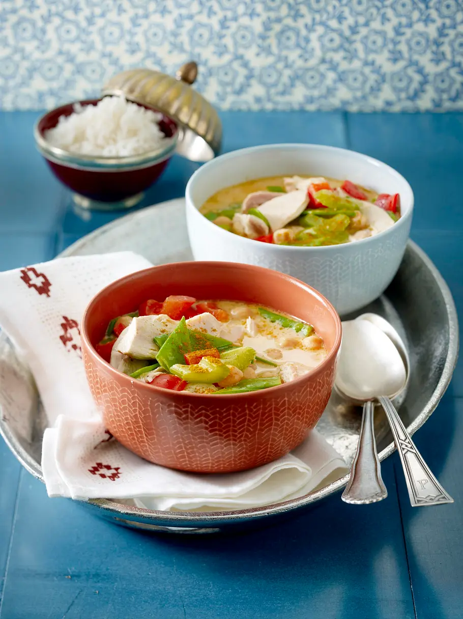 Hühnercurrysuppe mit Kichererbsen Rezept