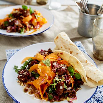 Indischer Karottensalat mit Lammhack Rezept Indischer Karottensalat mit Lammhack Rezept