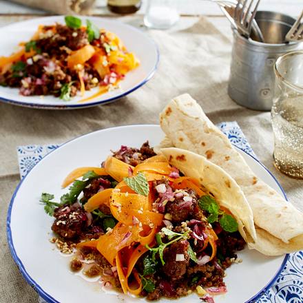 Indischer Karottensalat mit Lammhack Rezept Indischer Karottensalat mit Lammhack Rezept