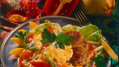 Indischer Reissalat mit Lammstielkotelett Rezept - Foto: Horn
