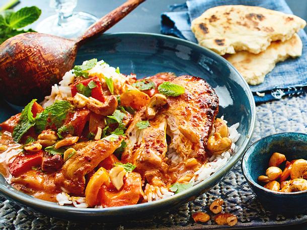 Indisches Butterhähnchen mit selbst gemachtem Naanbrot Rezept Indisches Butterhähnchen mit selbst gemachtem Naanbrot Rezept