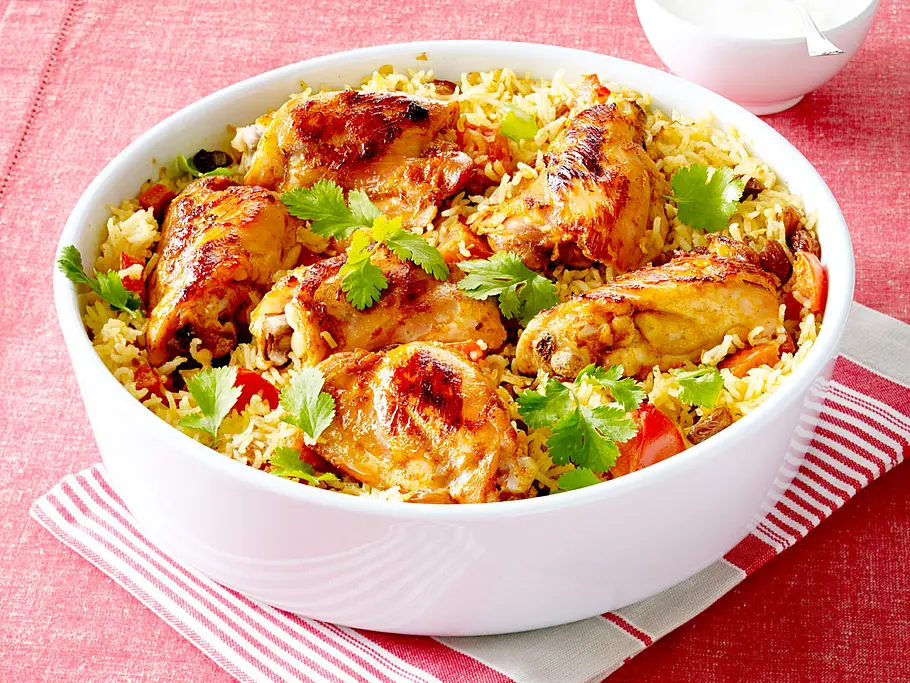 Indisches Hähnchen-Curry mit Reis Rezept
