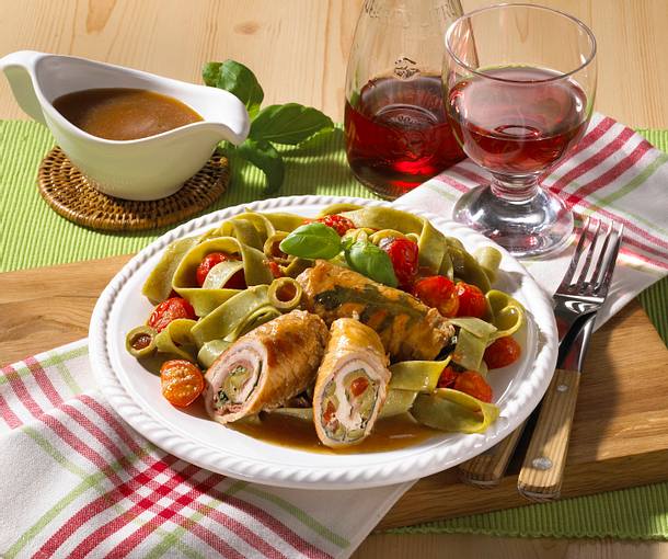 Involtini mit Grünen Bandnudeln Rezept Involtini mit Grünen Bandnudeln Rezept
