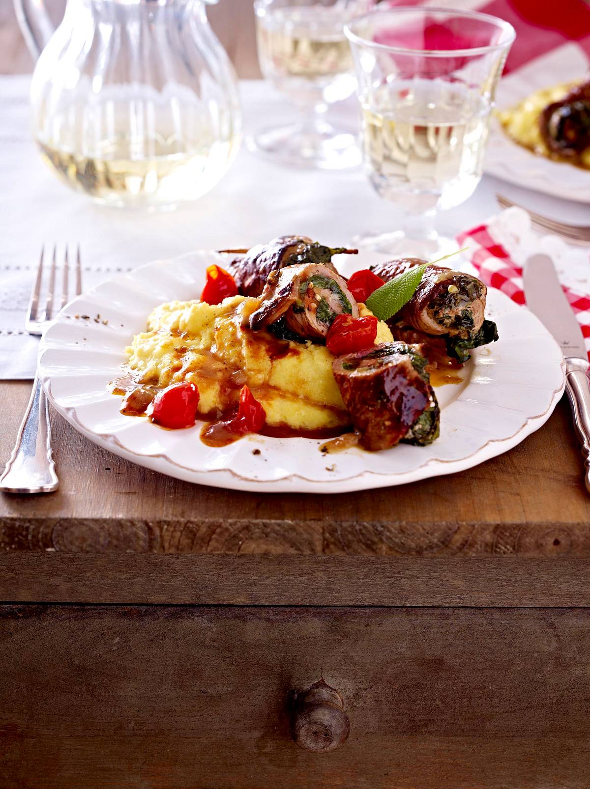 Involtini mit Spinat zu Polenta Rezept