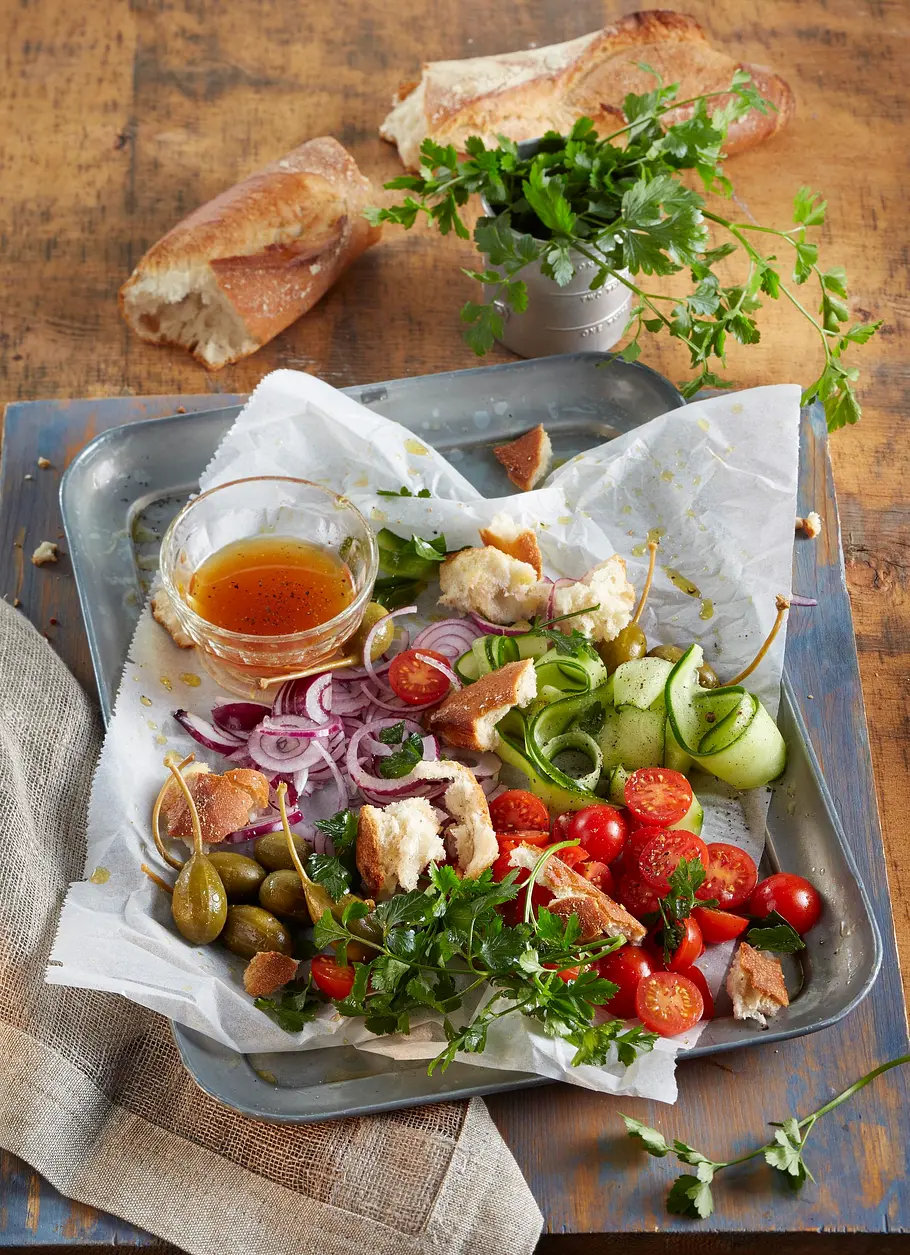 Italienische Salatplatte für den Feierabend Rezept
