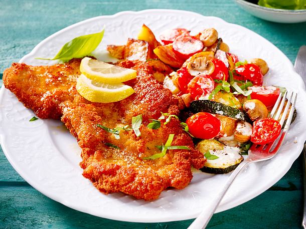 Italienische Schnitzel mit Pfannengemüse Rezept Italienische Schnitzel mit Pfannengemüse Rezept