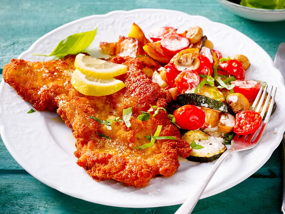 Italienische Schnitzel mit Pfannengemüse Rezept Italienische Schnitzel mit Pfannengemüse Rezept