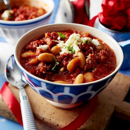 Italienisches Chili con Salsicce Rezept Italienisches Chili con Salsicce Rezept