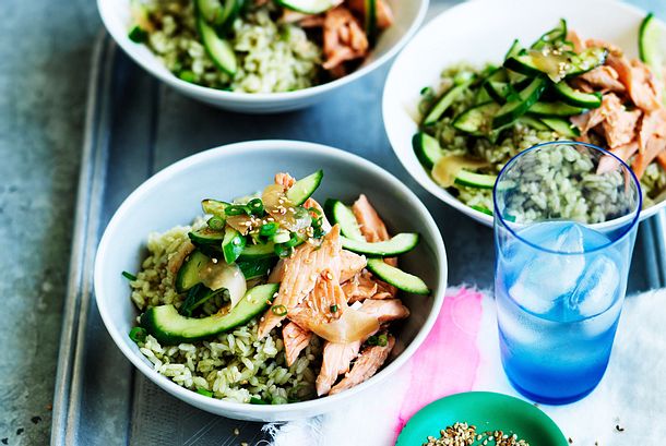 It’s a Matchareis mit Lachs Rezept It’s a Matchareis mit Lachs Rezept