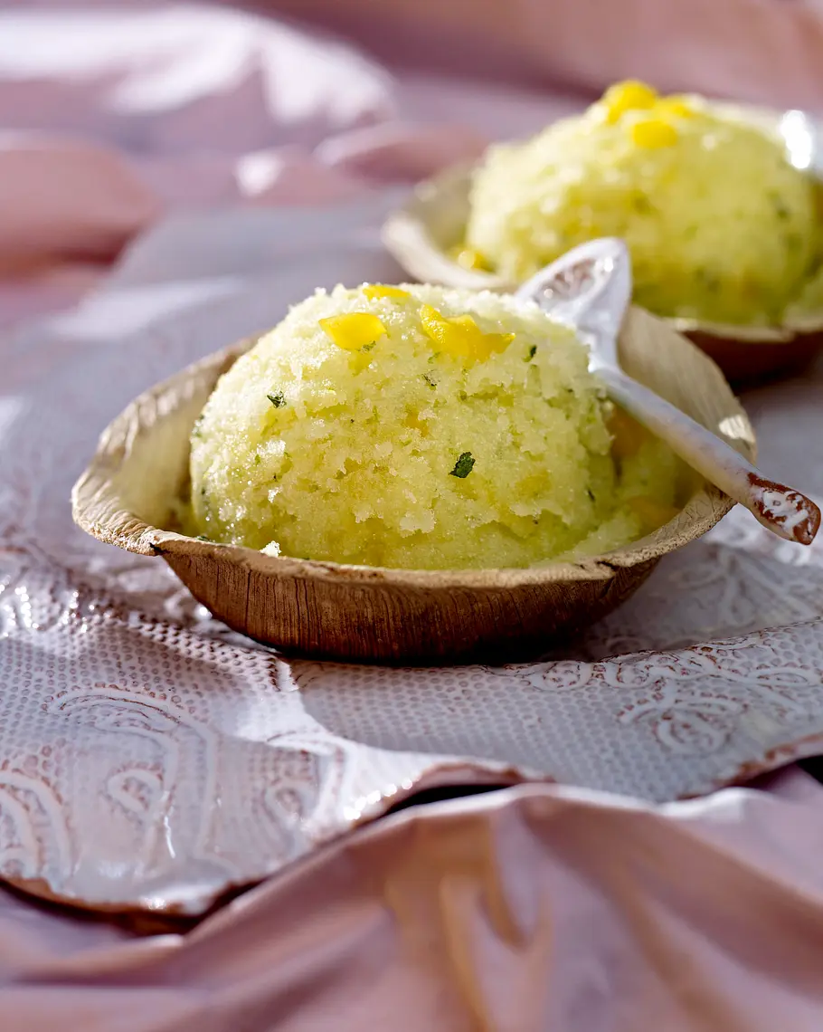 Jackfrucht-Sorbet mit Minze und Limette Rezept Jackfrucht-Sorbet mit Minze und Limette Rezept