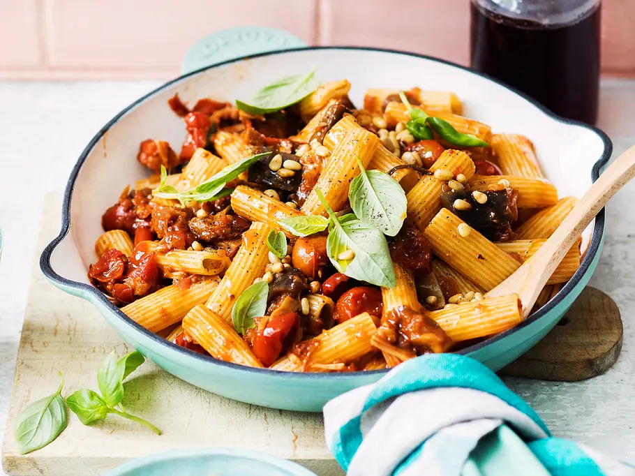Jackfruit-Ragout mit Tortiglioni Rezept Jackfruit-Ragout mit Tortiglioni Rezept