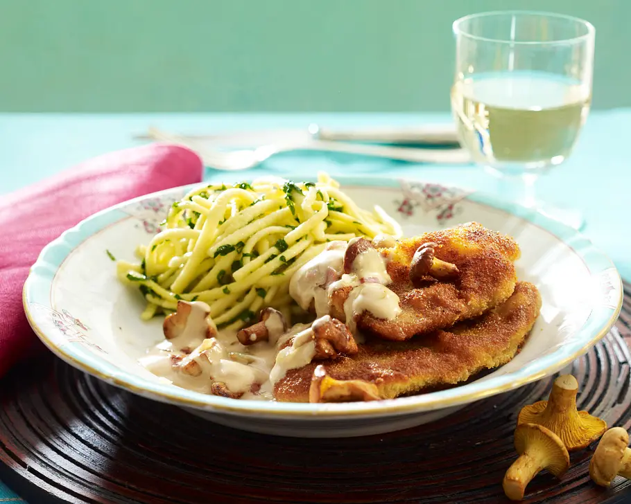 Jägerschnitzel mit Spätzle Rezept Jägerschnitzel mit Spätzle Rezept