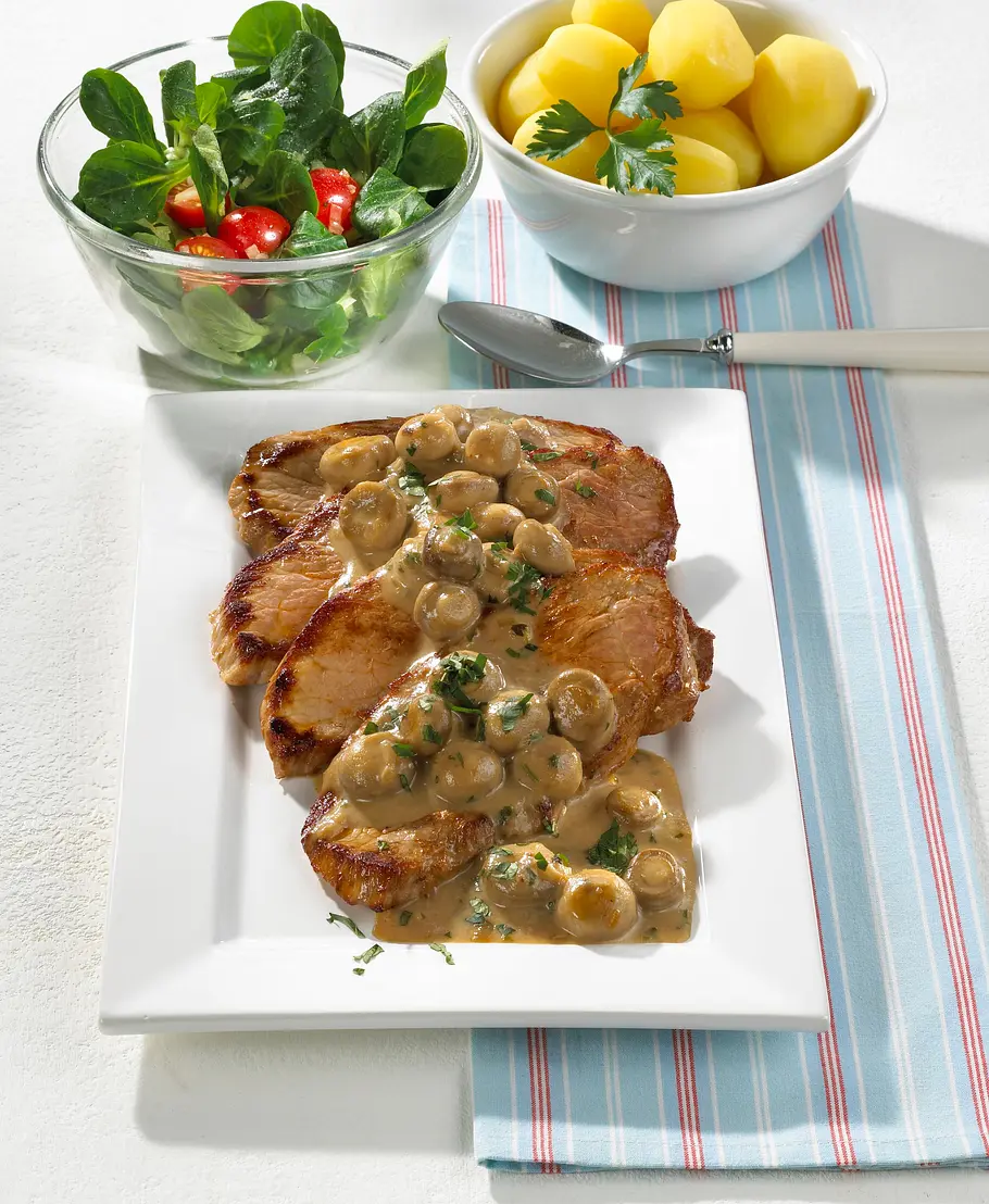 Jägerschnitzel natur mit Champignons Rezept Jägerschnitzel natur mit Champignons Rezept
