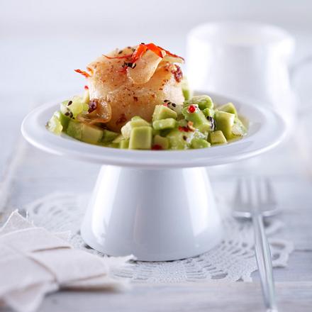 Jakobsmuscheln zu Avocado-Kiwi-Salsa Rezept Jakobsmuscheln zu Avocado-Kiwi-Salsa Rezept