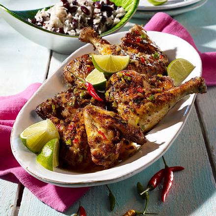 Jerk Chicken mit Bohnenreis Rezept Jerk Chicken mit Bohnenreis Rezept