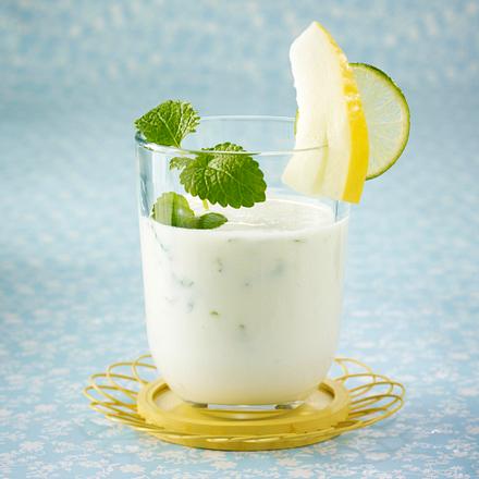 Joghurt Melonen Limetten Drink Rezept Lecker