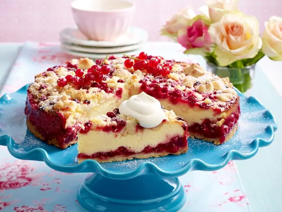 Johannisbeerkuchen mit Quark Rezept Johannisbeerkuchen mit Quark Rezept