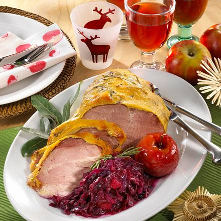 Julschinken mit Gewürzrotkohl Rezept