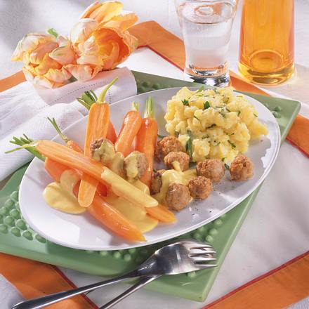 Junge Möhren mit Senf-Hollandaise Rezept Junge Möhren mit Senf-Hollandaise Rezept