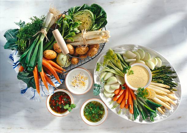 Junges Gemüse mit feinen Dips Rezept Junges Gemüse mit feinen Dips Rezept