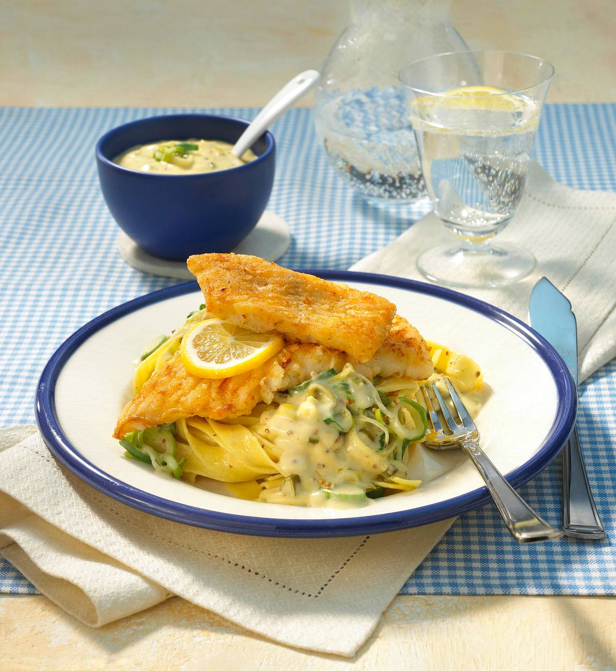 Kabeljau mit Porree-Nudeln Rezept