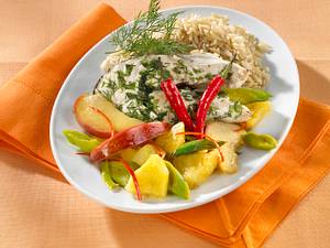 Kabeljau mit Ratatouille für die Ernährung