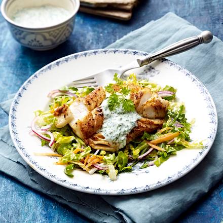 Kabeljaufilet auf Salat Rezept Kabeljaufilet auf Salat Rezept