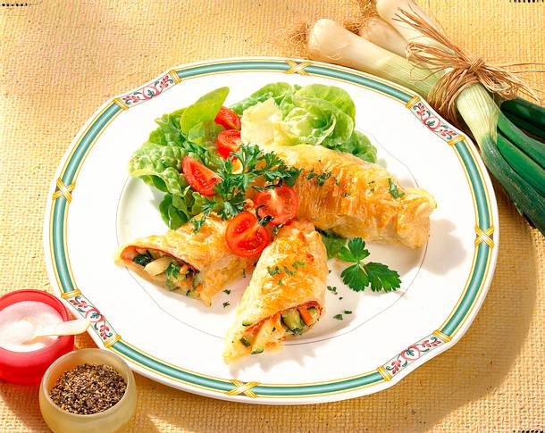 Käse-Gemüse-Röllchen Rezept Käse-Gemüse-Röllchen Rezept
