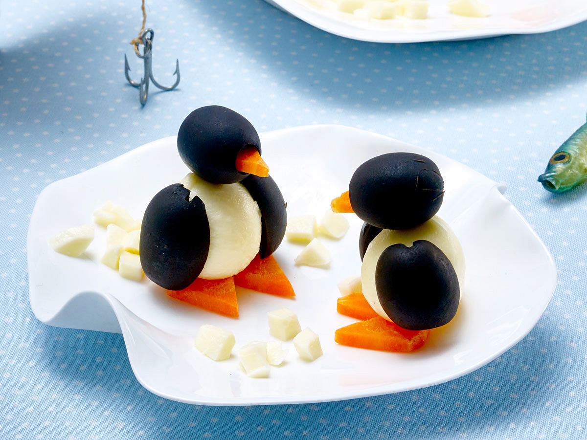 Käse-Oliven-Pinguine