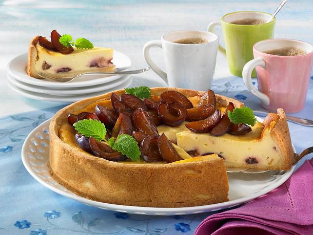 Käse-Pflaumentorte mit Mürbeteigboden Rezept Käse-Pflaumentorte mit Mürbeteigboden Rezept