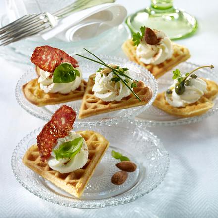 Käse-Waffelherzen Rezept