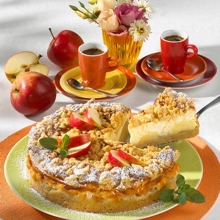 Käsekuchen mit Äpfeln und Streuseln Rezept Käsekuchen mit Äpfeln und Streuseln Rezept