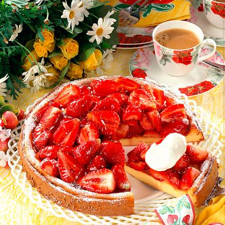 Käsekuchen mit Erdbeeren Rezept Käsekuchen mit Erdbeeren Rezept