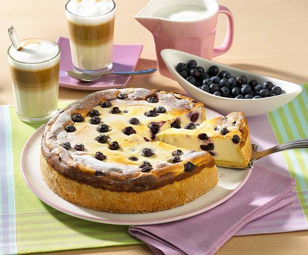 Käsekuchen mit Heidelbeeren Rezept Käsekuchen mit Heidelbeeren Rezept
