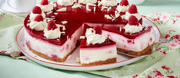 Käsekuchen mit Himbeeren Rezept Käsekuchen mit Himbeeren Rezept