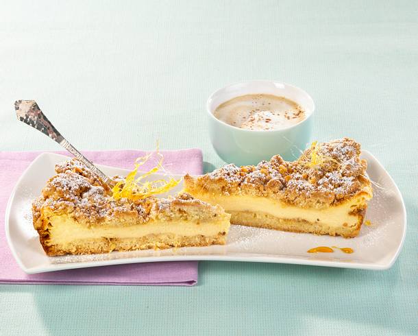 Käsekuchen mit Krokantstreuseln Rezept Käsekuchen mit Krokantstreuseln Rezept