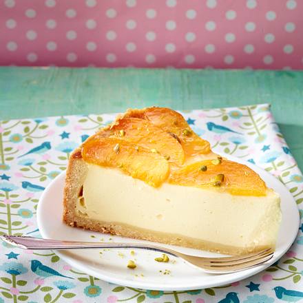 Käsekuchen mit Pfirsich-Topping Rezept Käsekuchen mit Pfirsich-Topping Rezept