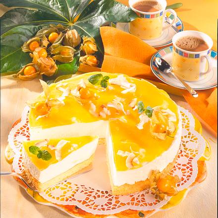 Käsesahne-Torte mit Maracuja Rezept Käsesahne-Torte mit Maracuja Rezept