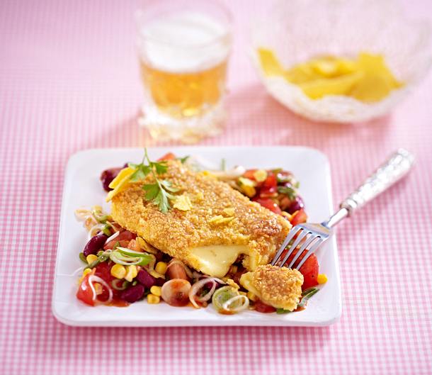 Käseschnitzel mit Tortillakruste Rezept Käseschnitzel mit Tortillakruste Rezept