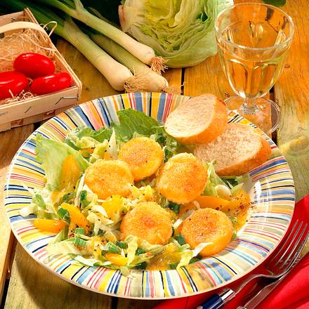 Käsetaler auf Salat Rezept Käsetaler auf Salat Rezept