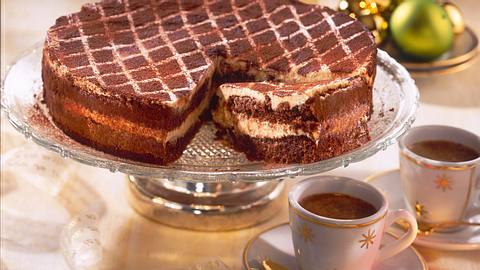 Kaffee-Schoko-Kuchen mit Cappuccino-Creme Rezept - Foto: Maass
